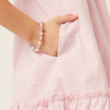 Pink Swiss Dot Ruffle Dress