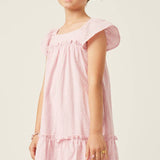 Pink Swiss Dot Ruffle Dress