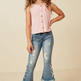 Girls Pink Knit Tank