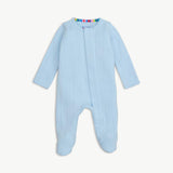 Blue Love Lines Pointelle Footie
