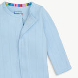 Blue Love Lines Pointelle Footie