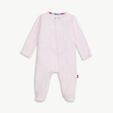 Pink Love Lines Pointelle Footie