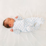 Little Crawlers Pint Zip Footie- Light Blue