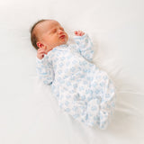 Little Crawlers Pint Zip Footie- Light Blue