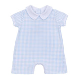 Peek-A-Boo Wishes Collared Short Playsuit Blue