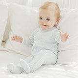 Peek-A-Boo Zip Footie Blue