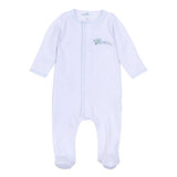 Take Flight Embroidered Footie Light Blue