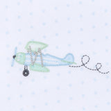 Take Flight Embroidered Footie Light Blue