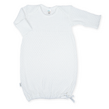 Paty Knit Overlap Shoulder Gown White No Bow